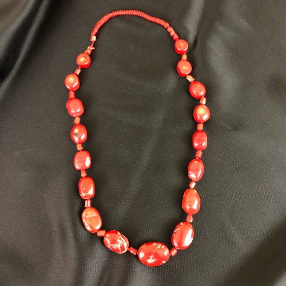Coral Chunk Necklace - Picture 1 of 4